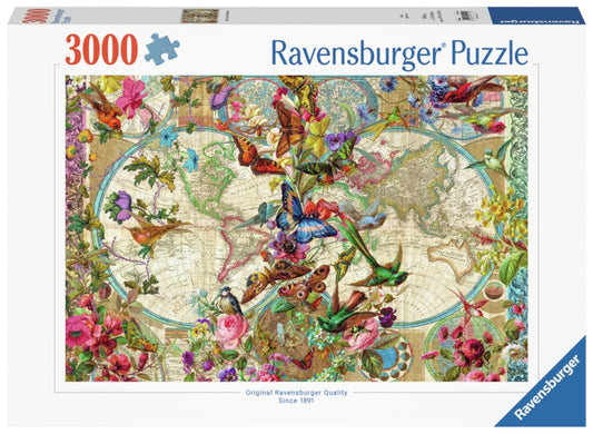 Flora & Fauna World Map 3000p
