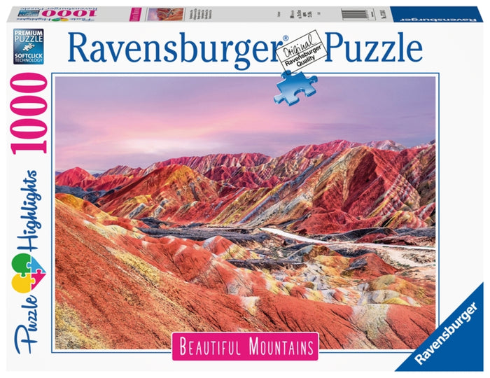 Ravensburger pussel - Rainbow Mountains, China 1000 bitar