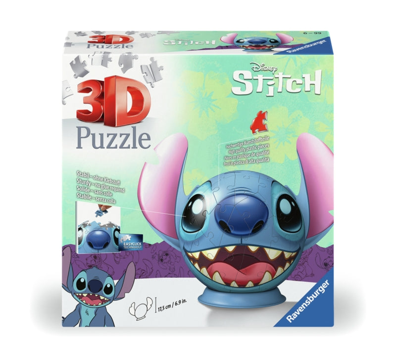 Ravensburger pussel - Stitch With Ears 3D Ball 72 bitar