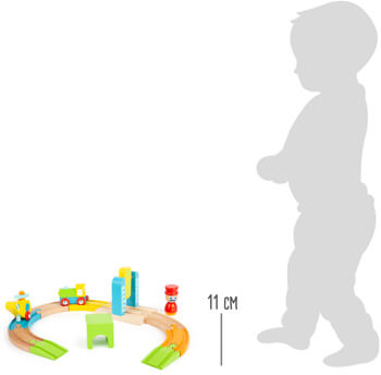 small foot Trä tågset med helikopter