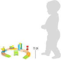 small foot Trä tågset med helikopter