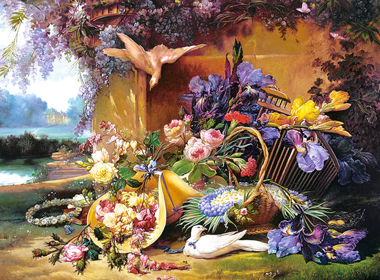 Elegant Still Life with Flowers, Eugene Bidau., 2000-bitarspussel