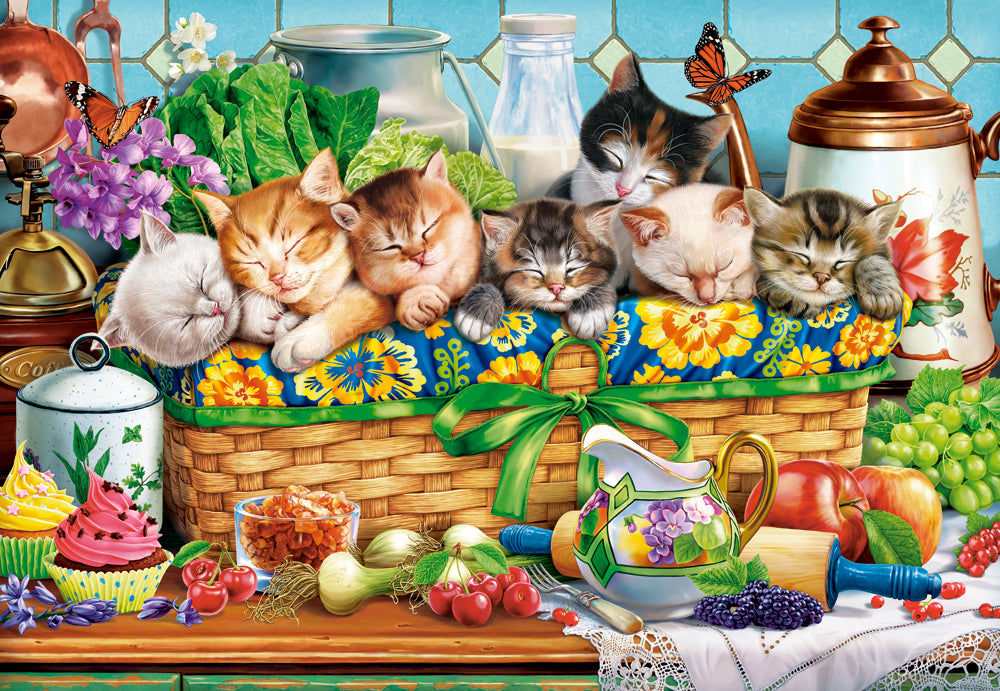 KIDEK pussel - Napping Kittens, 1000-bitar