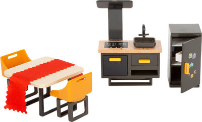 small foot Modernt dockhus möbelset