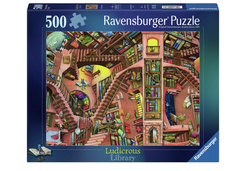 Ravensburger pussel - Ludicrous Library 500 bitar
