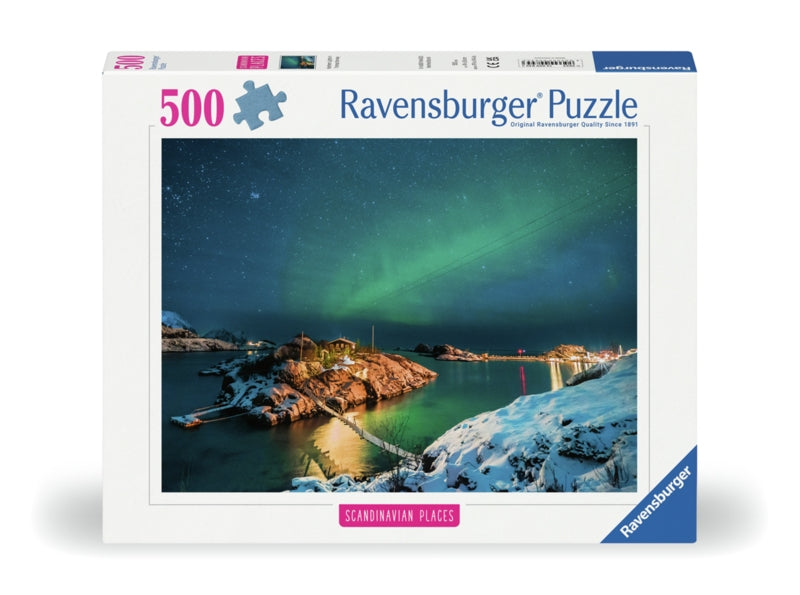 Ravensburger pussel - Northern Lights In Bergsfjord 500 bitar
