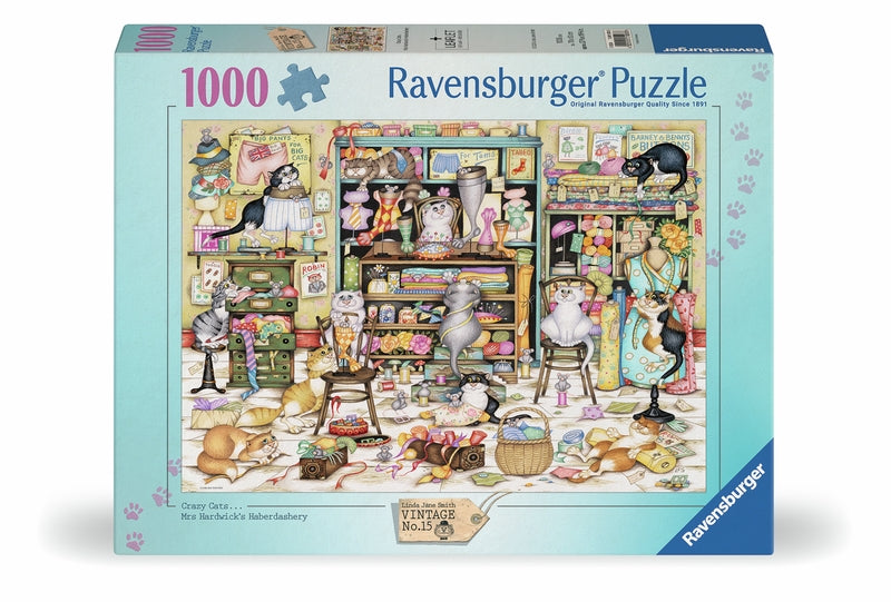 Ravensburger pussel - Crazy Cats Haberdashery 1000 bitar