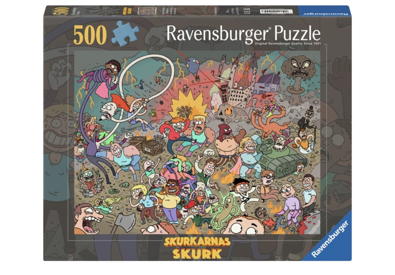 Ravensburger pussel - Skurkarnas Skurk: En helt vanlig dag på Skurkskolan 500 bitar
