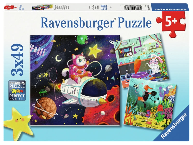 Ravensburger pussel - Kids In Science 3x49 bitar