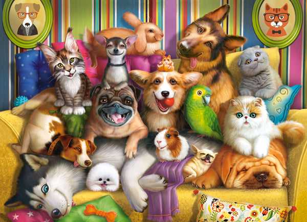 KIDEK pussel - Playful Pets, 70-bitar