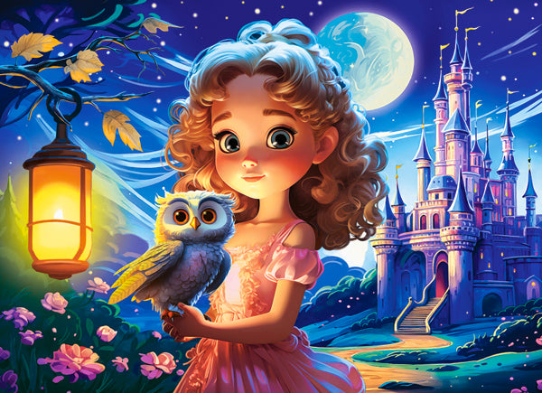 KIDEK pussel - Princess with Owl, 70-bitar