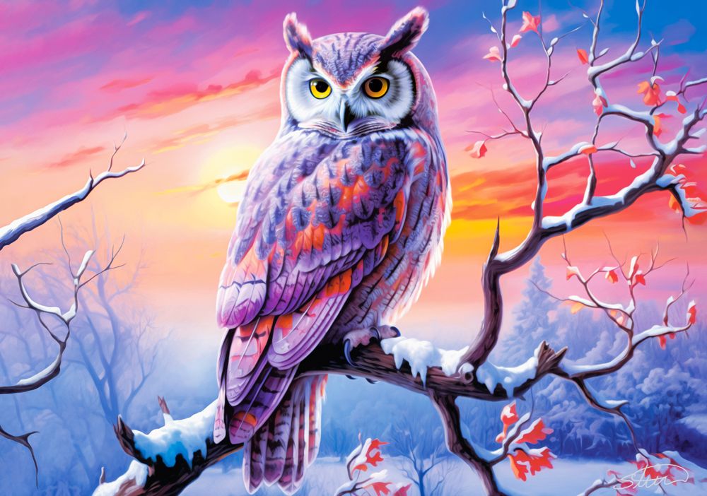 KIDEK pussel - Owl's Perfect Evening, 500-bitar