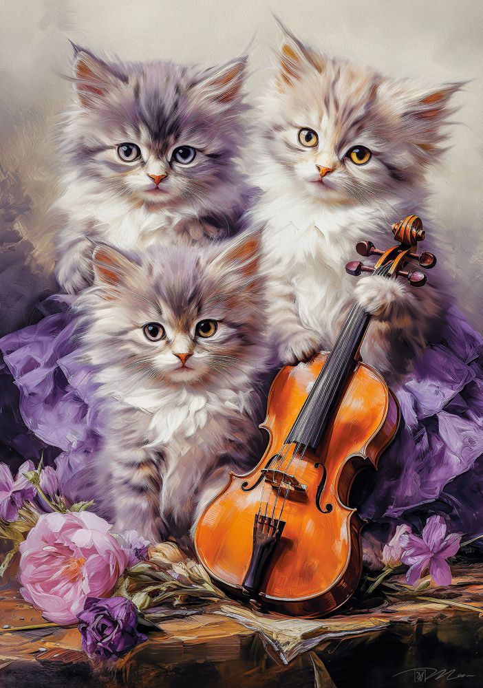 KIDEK pussel - Musical Kittens, 500-bitar