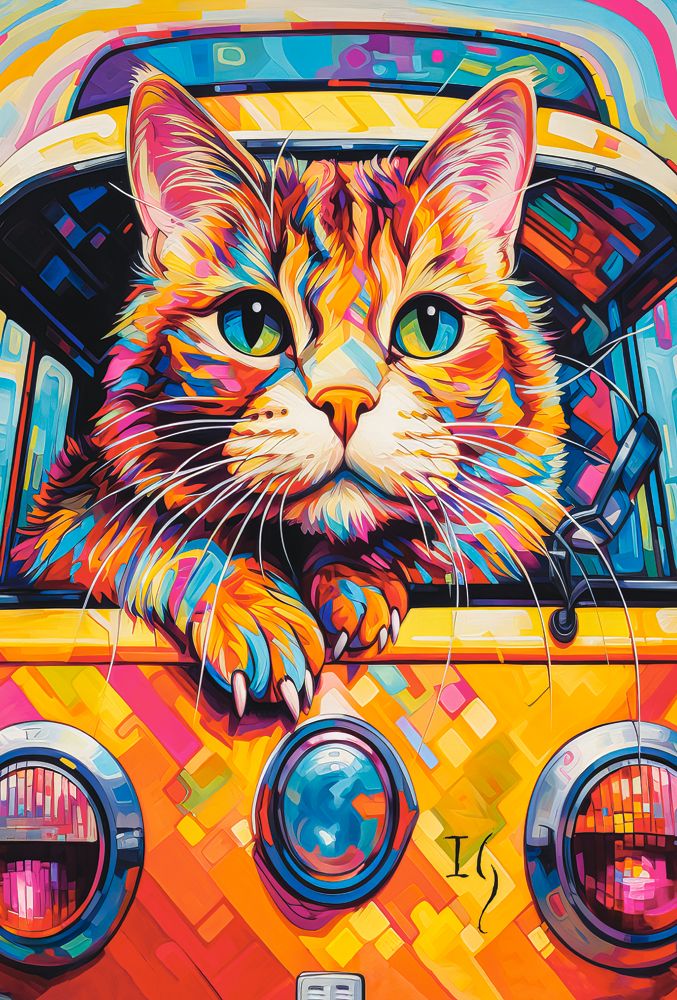 KIDEK pussel - Cat Bus Travel, 1000-bitar