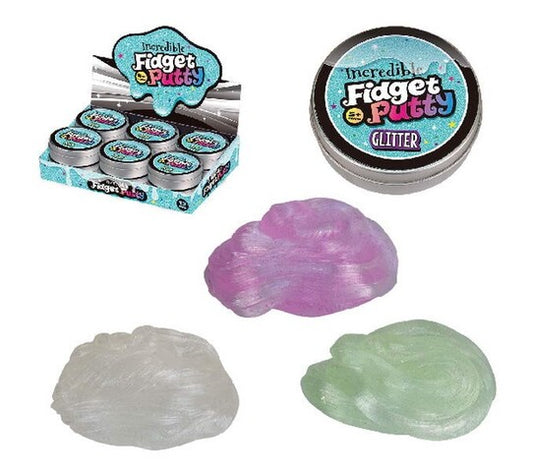 LARGE FIDGET BOUNCING PUTTY - GLITTER 60G 12 DP