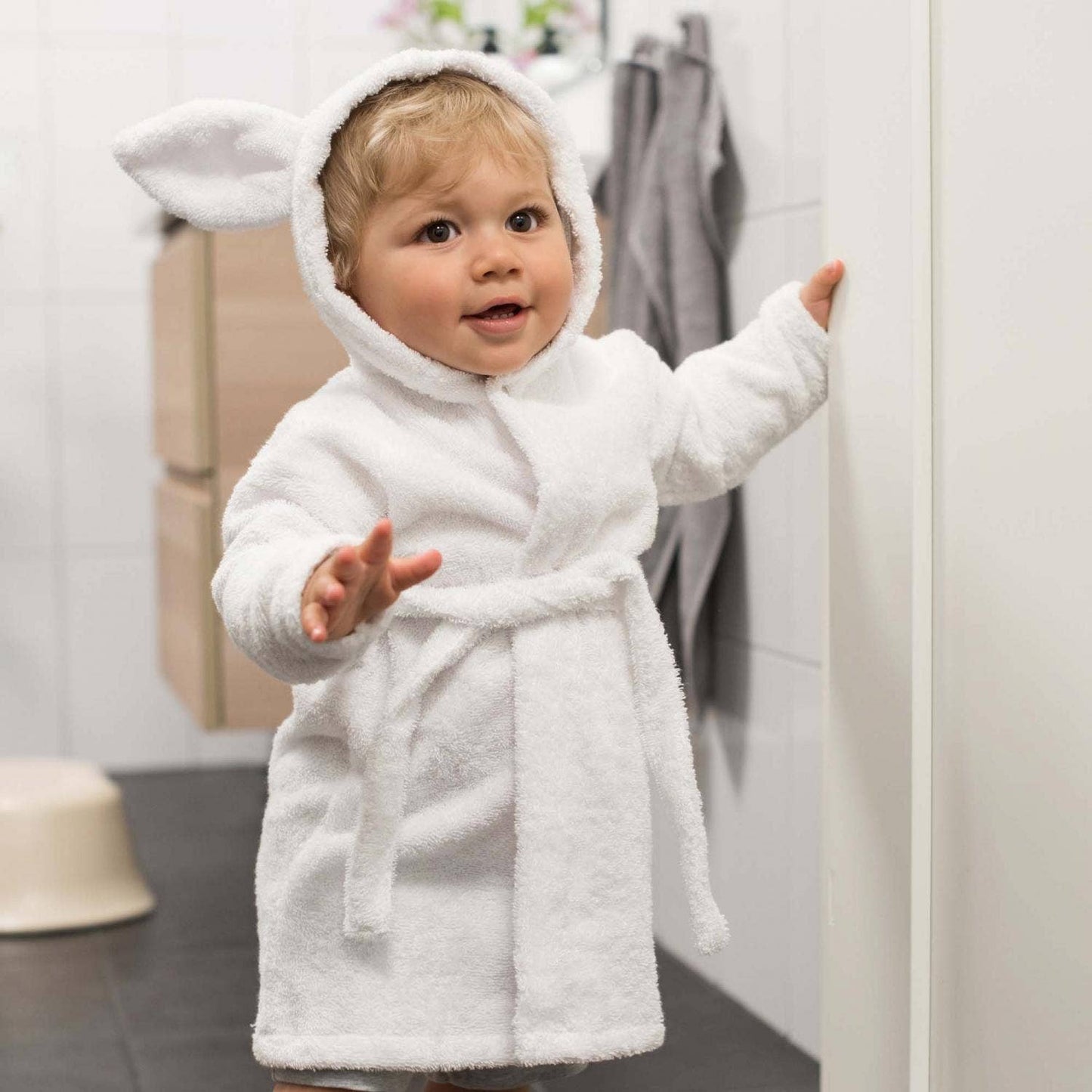Ekologisk Badrock Kanin Vit 8-10 år