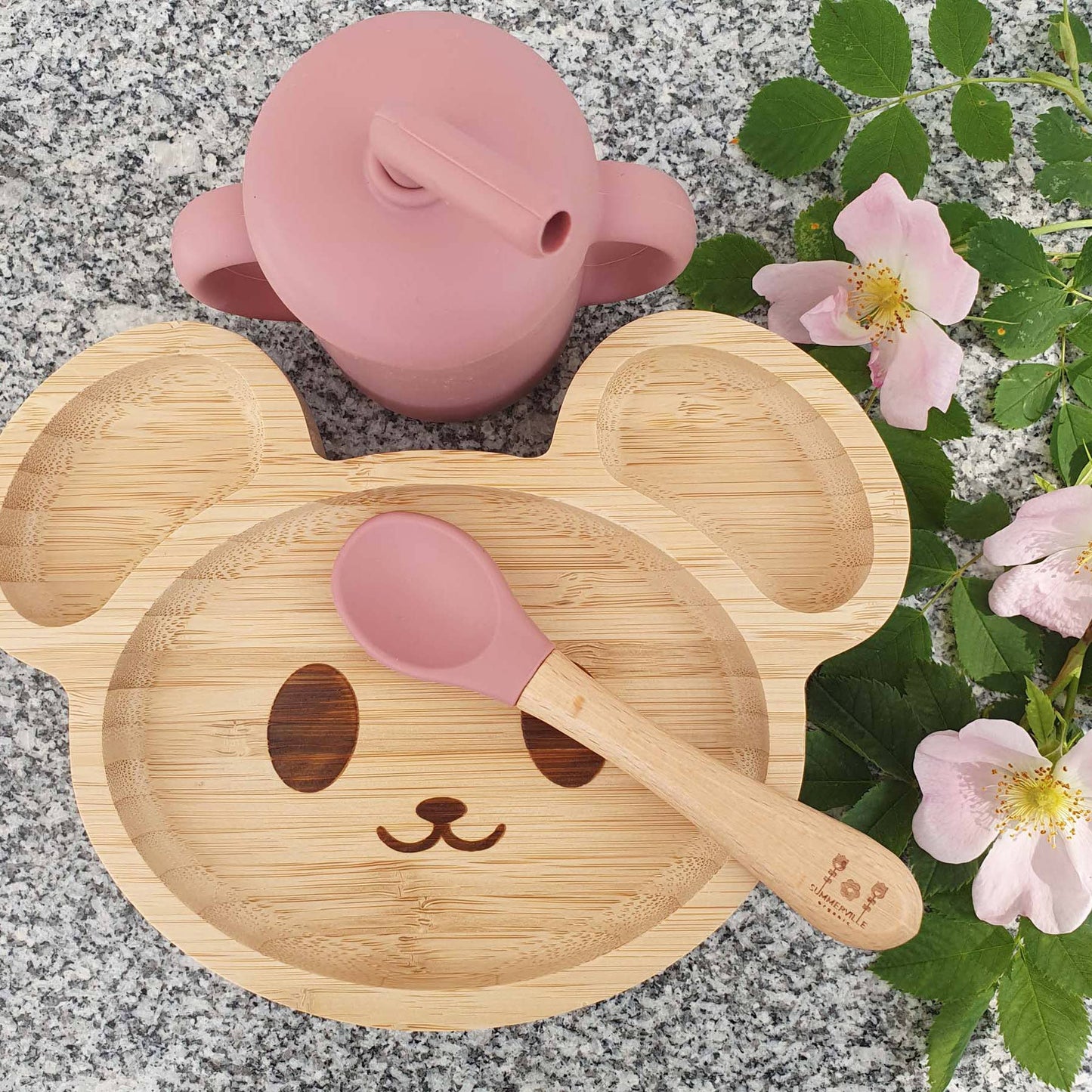 Summerville organic Bambu porslinsmus för barn Dusty Rose