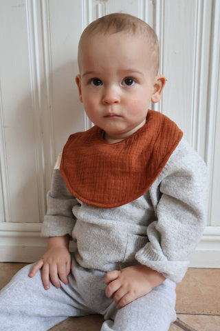Oh, Poppy! JUNO DROOL BIBS 2-P Warm Rust / Linen Beige