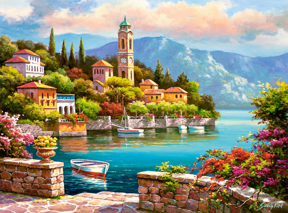 KIDEK pussel - Village Clock Tower, 2000-bitar