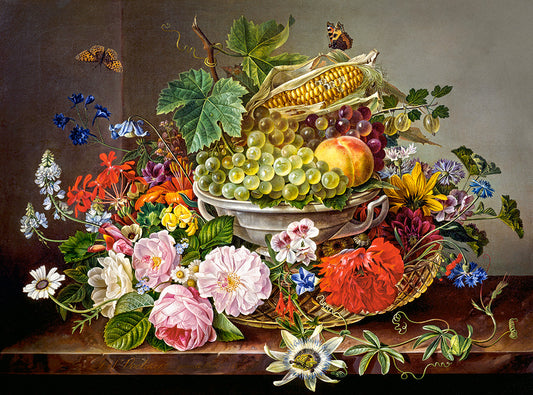 Still Life with Flowers and Fruit Basket, 2000-bitarspussel