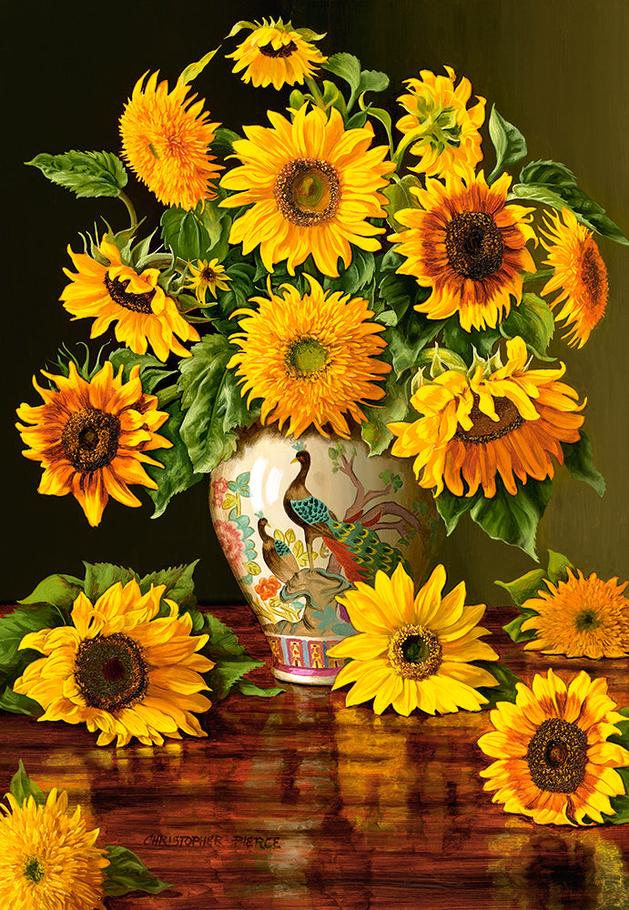 KIDEK pussel - Sunflowers in a Peacock Vase, 1000-bitar