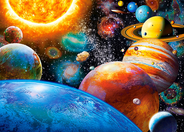 KIDEK pussel - Planets and their Moons, 180-bitar