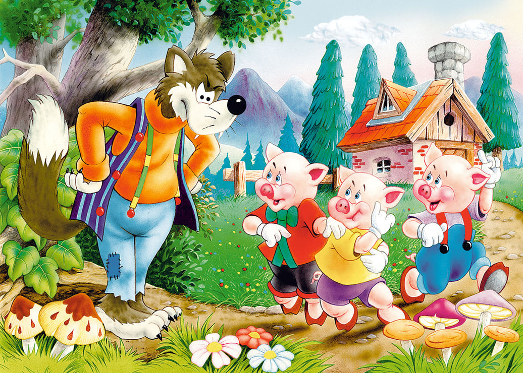 KIDEK pussel - Three Little Pigs, 60-bitar
