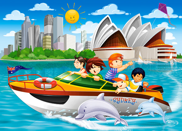 KIDEK pussel - Motor Yacht Trip in Sydney, 60-bitar