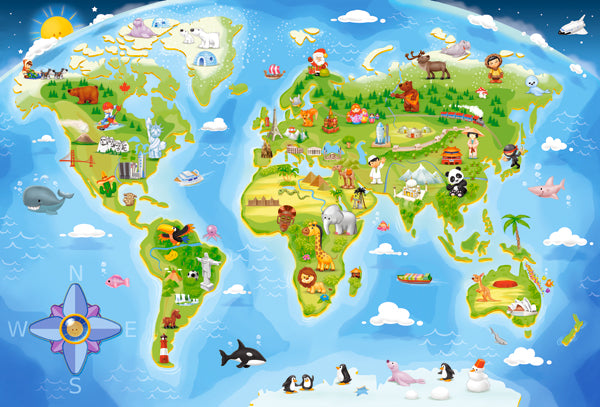 KIDEK pussel - World Map, 40-bitar
