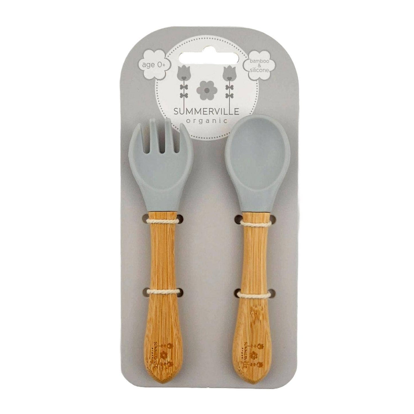 Summerville organic Sked och gaffel bambu silvergrå