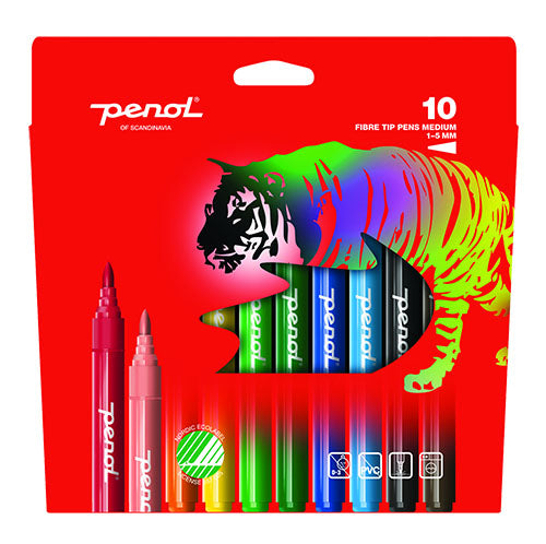 Tactic Medium fiberpennor 10-pack