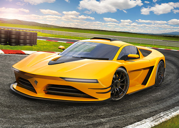 KIDEK pussel - Yellow Sportscar, 120-bitar