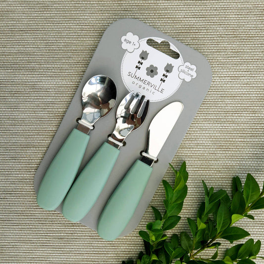 Summerville organic Bestick Silikonstål Cameo Grön
