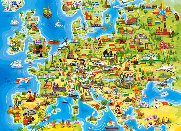 KIDEK pussel - Map of Europe, 100-bitar