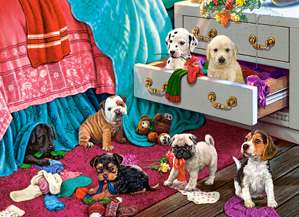 KIDEK pussel - Puppies in the Bedroom, 300-bitar