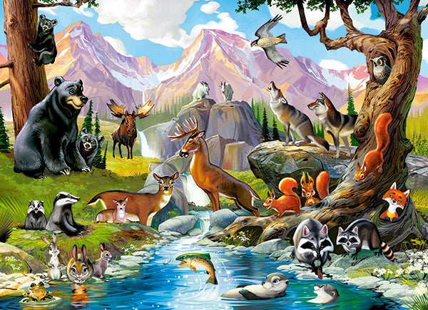 KIDEK pussel - Forest Animals, 70-bitar