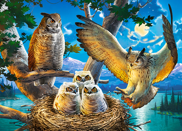 KIDEK pussel - Owl Family, 180-bitar
