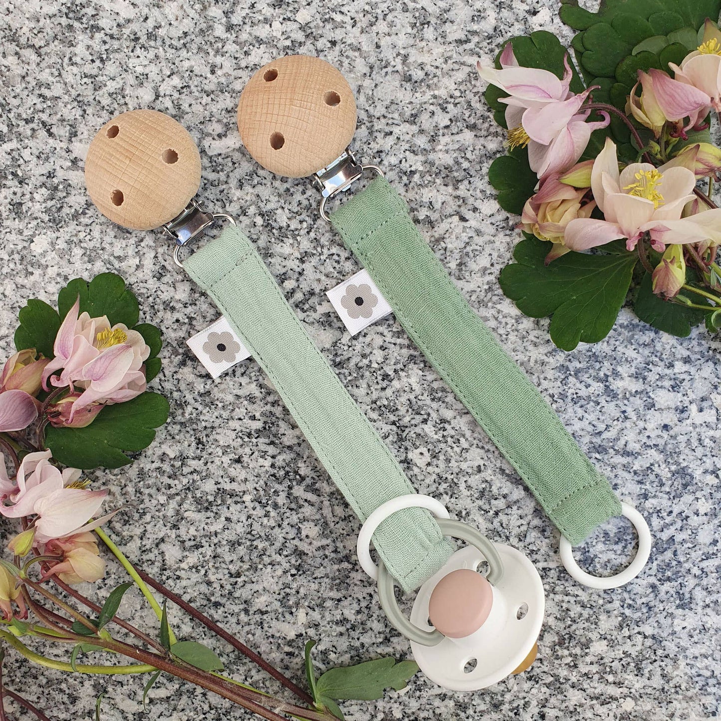 Summerville organic Ekologisk Nappklämma Muslin Cameo Grön