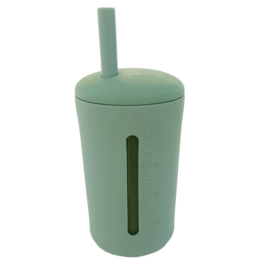 Summerville organic Mugg med sugrör silikon 200 ml Cameo Green