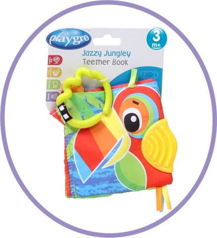 Playgro - Playgro Jazzy Jungle Teether Book 3m+