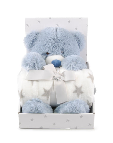 Carlo Baby Fleecefilt Grå Stjärna & Nalle