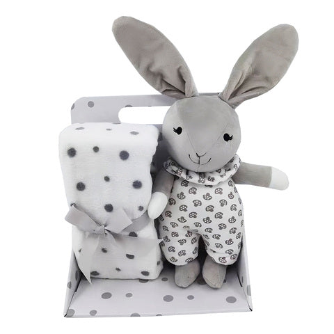 Carlo Baby Fleecefilt & Gosedjur Grå