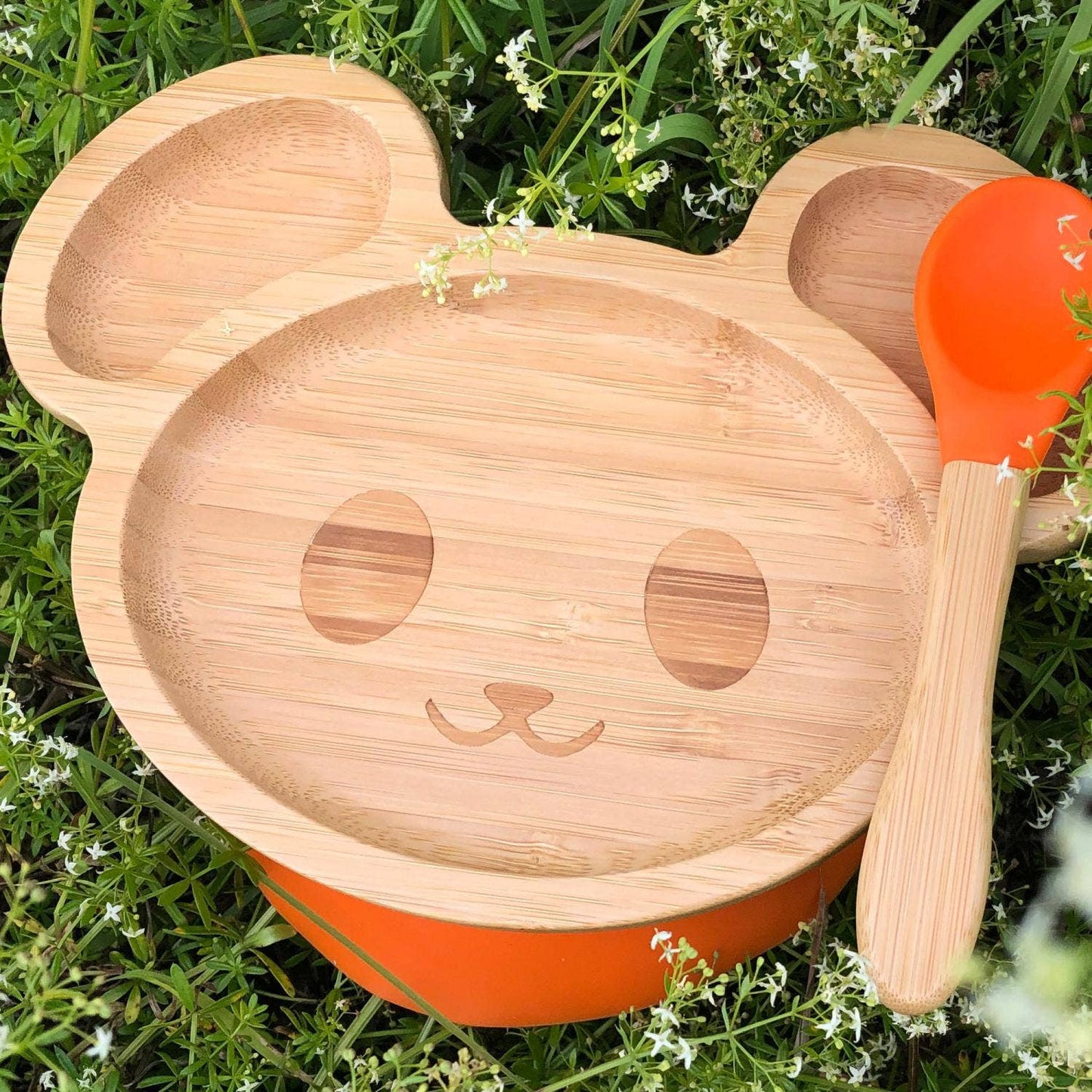 Barn Bambu Porslin Mus Orange