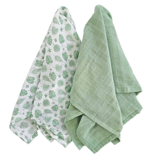 Summerville organic Babyfiltar i muslin 2-pack Tropical Green GOTS