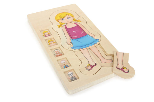 small foot Anatomi Girl Layer Puzzle | Pussel | Trä