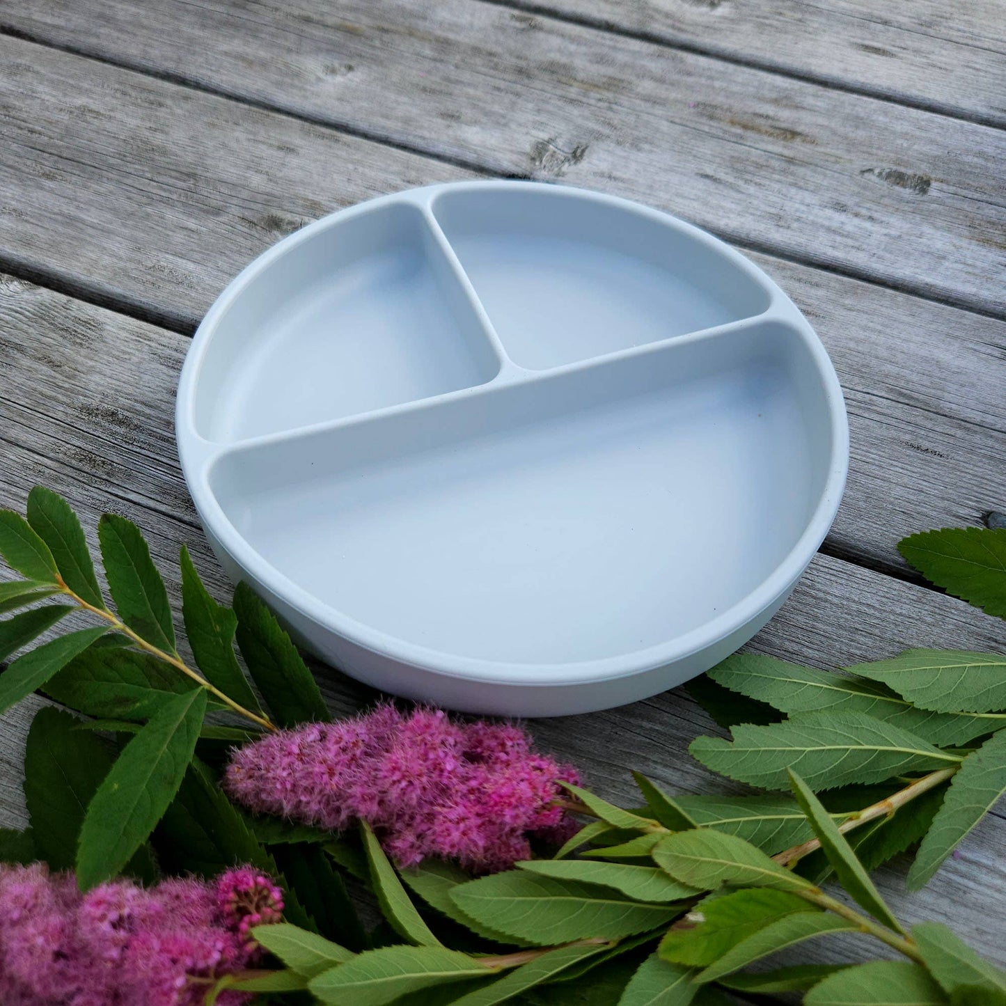 Summerville organic Tallrik uppdelad silikon silvergrå