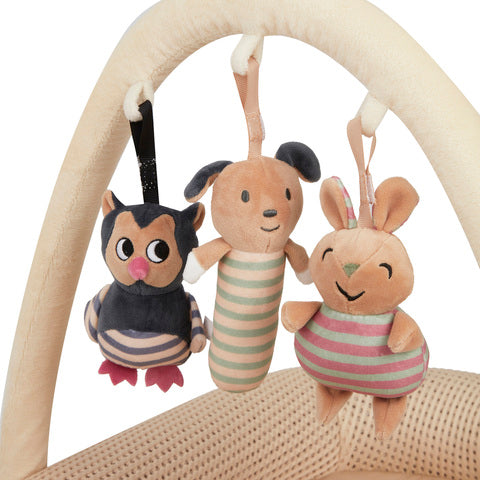 Carlo Baby Nest Beige Waffled with Play Arch and 3 Toys