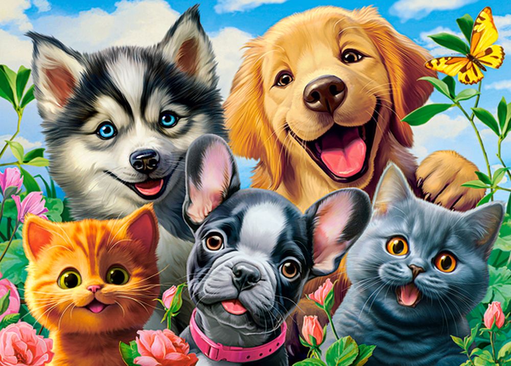 KIDEK pussel - Pets Selfie, 120-bitar