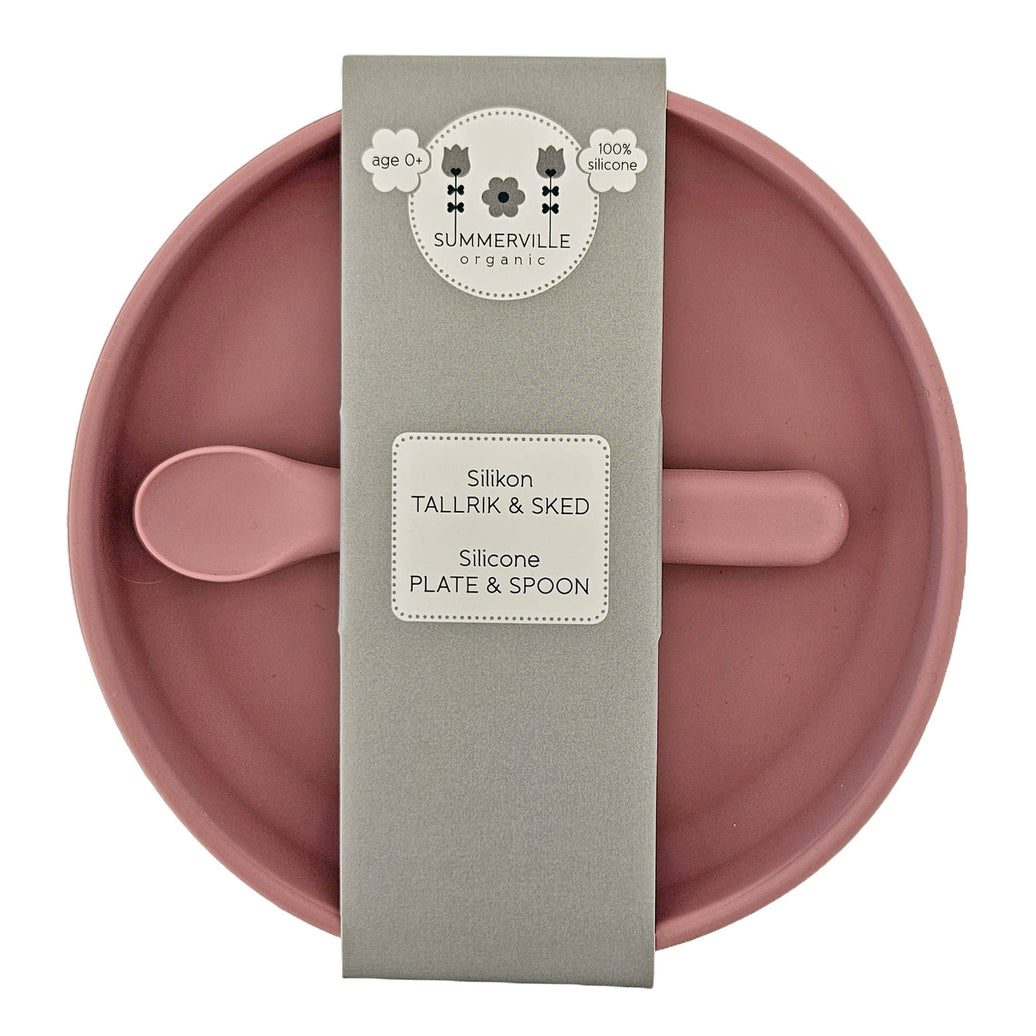 Summerville tallrik och sked silikon