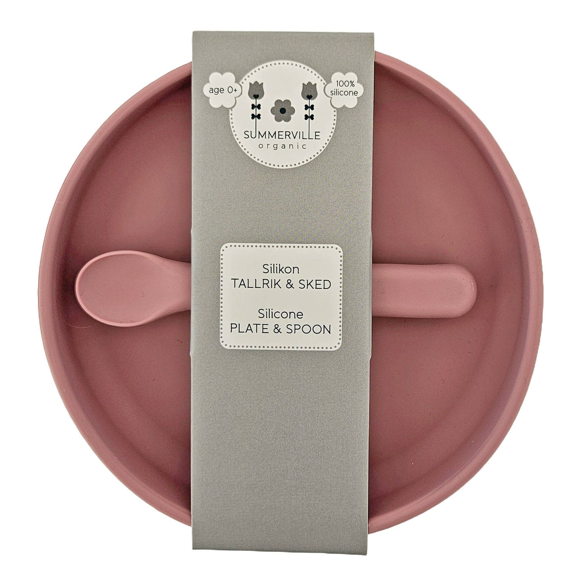 Summerville tallrik och sked silikon